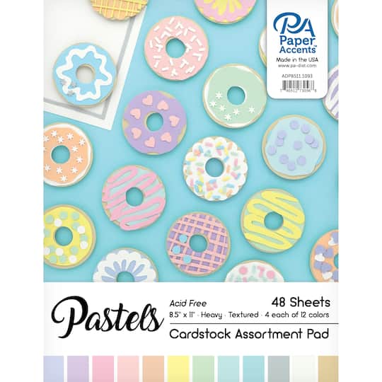 PA Paper&#x2122; Accents Pastels 8.5&#x22; x 11&#x22; Cardstock Pad, 48 Sheets